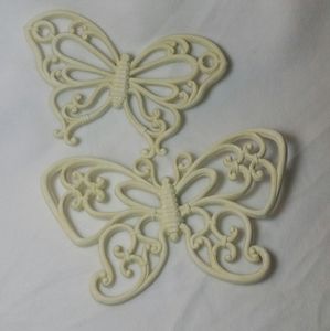 Homco wicker look butterflies